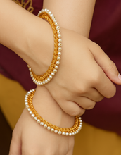 Gold Plated Pearl Bangles