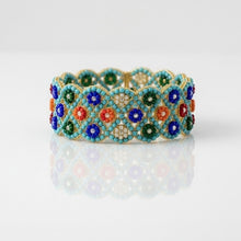 Handcrafted Multi-Color Beaded Bracelet - Artisan Floral Design