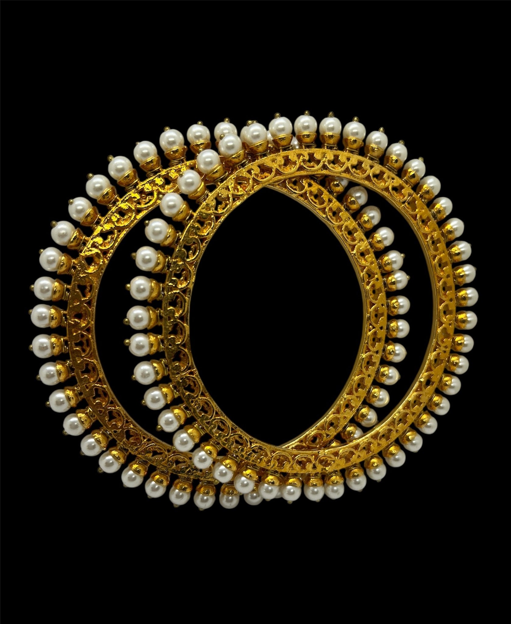 Gold Plated Pearl Bangles